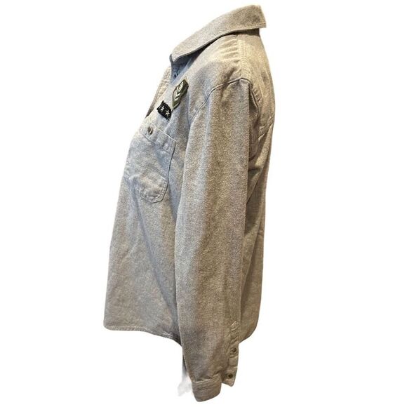 Treasure Bond Ladies Boyfriend M Gray Chambray Button-Up  Long Sleeve Casual - Picture 6 of 10